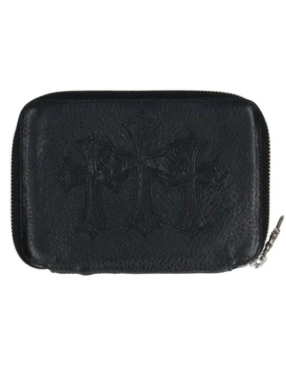 Chrome Hearts Bank Robber Round Zip Leather Wallet